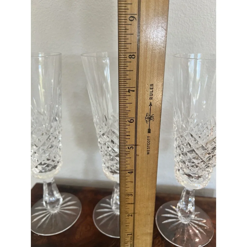 Set of 3 WATERFORD CRYSTAL Kenmare (Cut) Fluted Champagne Glasses